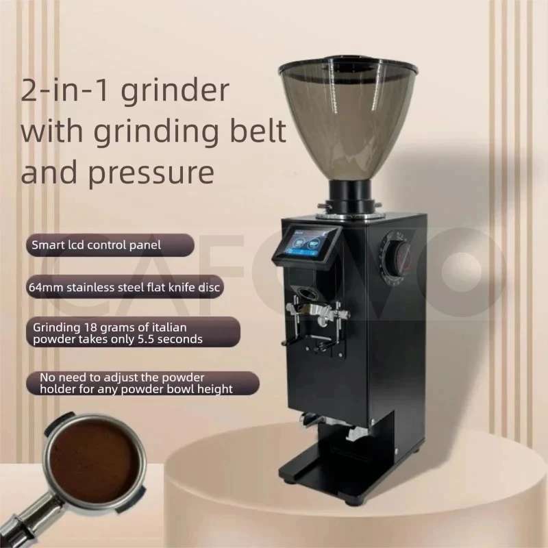 Commercial Coffee Grinder Flat Burr 64Mm - CAFOVO K64Y Penggiling Kopi Otomatis 2-in-1
