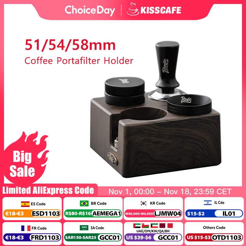 Espresso Tamper Station - Bidang pemangkas kopi dudukan Portafilter 51MM