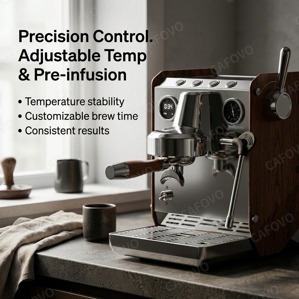 Mesin Espresso CAFOVO E109, Pe - Espresso Machine Dual Boiler ulasan dan harga