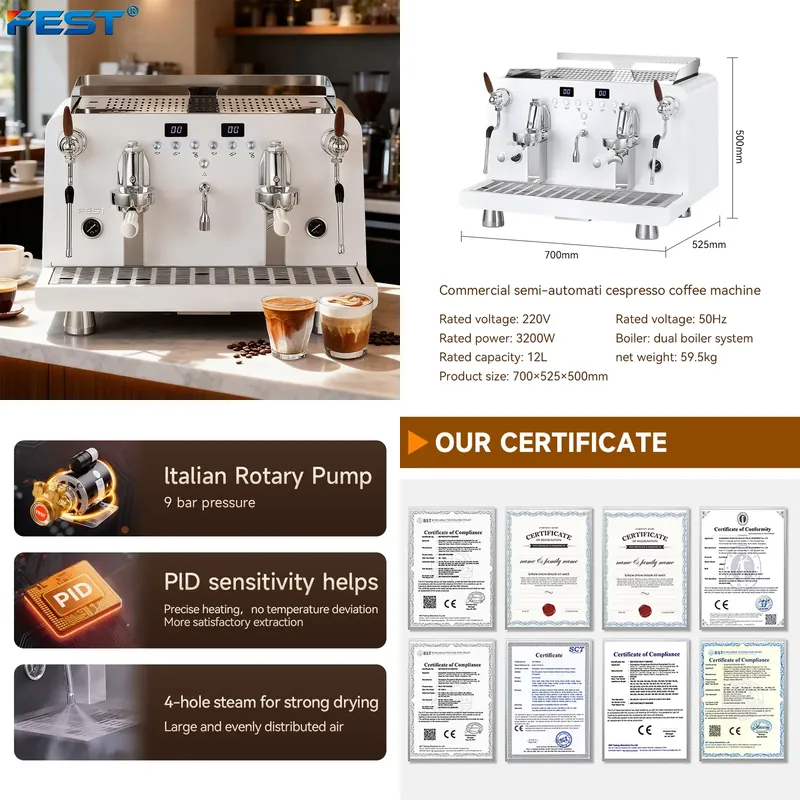 【CHIMU HOME】Mesin Kopi Espress - Commercial Espresso Machine 2 Group ulasan dan harga